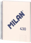 MILAN Caiet A4 cu spira Milan 57142E80BG, 80 file, 95g/mp, dictando, Bej (57142E80BG)