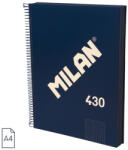 MILAN Caiet A4 cu spira Milan 57143E120B, 120 file, 95g/mp, matematica, Albastru (57143E120B)