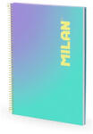 MILAN Caiet A4 cu spira Milan 57143E90SNGR, 90 file, 95g/mp, matematica, Motiv sunset (57143E90SNGR)