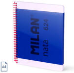 MILAN Caiet A4 cu spira Milan Nata 57043E80B, 80 file, 95g/mp, matematica, Albastru (57043E80B)