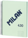 MILAN Caiet A4 cu spira Milan 57143E80GR, 80 file, 95g/mp, matematica, Verde (57143E80GR)