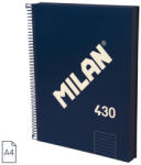 MILAN Caiet A4 cu spira Milan 57142E120B, 120 file, 95g/mp, dictando, Albastru (57142E120B)
