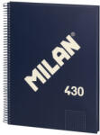 MILAN Caiet A4 cu spira Milan 57143E80B, 80 file, 95g/mp, matematica, Albastru (57143E80B)
