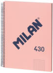 MILAN Caiet A4 cu spira Milan 57143E80P, 80 file, 95g/mp, matematica, Roz (57143E80P)