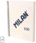 MILAN Caiet A4 cu spira Milan 57142E120BG, 120 file, 95g/mp, dictando, Bej (57142E120BG)