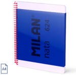 MILAN Caiet A4 cu spira Milan Nata 57041E80B, 80 file, 95g/mp, velin, Albastru (57041E80B)