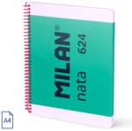 MILAN Caiet A4 cu spira Milan Nata 57041E80GR, 80 file, 95g/mp, velin, Verde (57041E80GR)