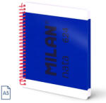 MILAN Caiet A5 cu spira Milan Nata 57052E80B, 80 file, 95g/mp, dictando, Albastru (57052E80B)