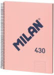 MILAN Caiet A4 cu spira Milan 57142E80P, 80 file, 95g/mp, dictando, Roz (57142E80P)