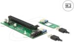 Delock Bővítőkártya M. 2 kulcs B+M - PCI Express x16 30 cm USB kábellel (41428)