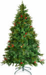 Bewello Karácsonyi Műfenyő - 210 cm - élethű műfenyő karácsonyfa PE / PVC - piros bogyóval bw56481d (56481d)