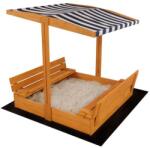 Baby Mix Детска дървена затваряща се пясъчник с пейки и покрив Baby Mix 120x120 cm (57989)