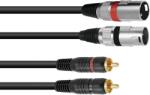 Omnitronic Adapter Cable 2xXLR(M)/2xRCA 6m bk (3022522E)