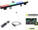  EUROLITE Set 5x LED PT-100/32 Pixel DMX Tube + Madrix Software (20000907)