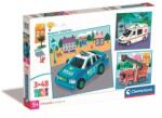 Clementoni Clemenotni: SuperColor vehicule de salvare - puzzle de 3 x 48 piese (25318) Puzzle