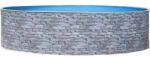 Azuro round Stone fémpalástos medence, szűrő nélkül, kő minta, D360 x 120 cm, szürke (AS-184115)