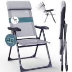 Deuba Set 4 bucăți scaune de camping - gri deschis