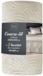 douceur d'intérieur Set cuvertură și față de pernă crem din catifea 220x240 cm Solange - douceur d'intérieur