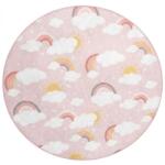 Mila Home Розов детски килим подходящ за пране ø100 cm Rainbow World - Mila Home (HKC-YuvHali-391-100x100)