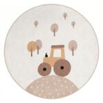 Mila Home Бежов детски килим подходящ за пране ø100 cm Tractor World - Mila Home (HKC-YuvHali-697-100x100)