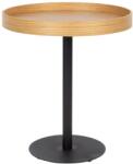 White Label Living Кръгла странична масичка с дъбов плот ø 40 cm Yuri S - White Label (2300344)