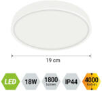 EMITHOR 27013 Lenys 19x2, 5cm, 1800lm, 4000K, IP44 mennyezeti lámpa (27013)
