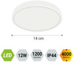 EMITHOR 27012 Lenys 14x2, 5cm, 1200lm, 4000K, IP44 mennyezeti lámpa (27012)
