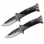Depox Set de 2 cutite pliabil de vanatoare, DEPOX®, 23 cm, negru (0471)