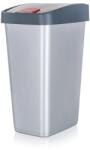 keeeper Coș de gunoi basculant 45 l, dreptunghiular, plastic, argintiu/gri Cos de gunoi