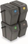 KEDEN Set de coșuri de sortare Sortibox II 4×25 l - piatră gri Cos de gunoi
