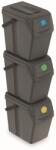 KEDEN Set 3 coșuri de gunoi Sortibox II, 3×25 l, piatră gri Cos de gunoi