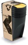 KEDEN Set 3 coșuri pentru colectarea selectivă SORTIBOX 3×35 l - negru din material reciclat Cos de gunoi