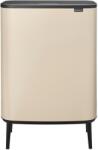 Brabantia Bo Touch Bin Hi hulladékgyűjtő Soft-Close fedéllel, magasított, lábakon álló, műanyag tartály, XXL, 60L - M méret, acél, világos bézs - 247941 (247941)