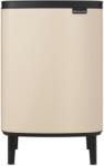 Brabantia Bo Waste Bin Hi hulladékgyűjtő felnyitható, Soft-Close fedéllel, magasított, lábakon álló, műanyag tartály, 12L - C méret, acél, világos bézs - 251665 (251665)