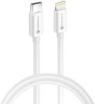 Forcell F-ENERGY C901 USB-C-Lightning adatkábel, MFi, PD, 3A, QC4.0, 30W, 1m, fehér - tok-shop