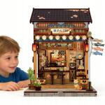 Bedee Miniatűr Japán Házikó Izakaya Led Világítással Barna Fa (MINIATUROWY DOMEK JAPOŃSKI IZAKAYA )