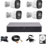 Uniview Sistem supraveghere Uniview cu 4 camere 5MP, DVR hibrid, HDD si IR 20 m (37459-)