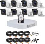 HiWatch Sistem supraveghere Hikvision HiWatch cu 8 camere 5MP, DVR 8 canale si HDD 1TB (51473-)