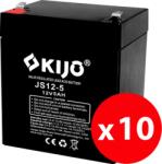 KIJO Cutie 10 acumulatori AGM 12V 5Ah KIJO JS12-5 pentru UPS si sisteme backup (JS12-5-BAX)