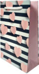 Paper Craft SET 10 pungi de cadou mici, model inimioare si dungi