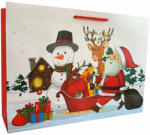 Paper Craft SET 10 pungi de cadou mari cu model Mos Craciun