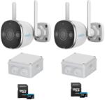 Uniarch Sistem supraveghere Wi-Fi Uniarch cu 2 camere 3MP si carduri 64GB (52067-)