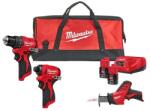 Milwaukee Kit scule brushless Milwaukee M12 cu 3 unelte, 2 acumulatori si geanta (MLWK-4933499693)