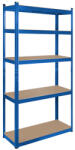 Rebel Power Raft metalic de depozitare cu 5 polite MDF reglabile, 150 kg/polita, albastru (RB-1251BL)