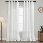  Függöny Átlátszó Lenvászon Nappaliba Fehér 140x138 cm 2 db (B0BR9VBK57)