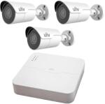 Rovision Sistem supraveghere IP PoE UNV cu 3 camere 4MP Starlight si NVR 4K (35306-)