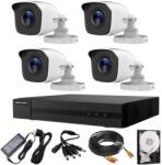 Hikvision Sistem supraveghere Hikvision HiWatch cu 4 camere 5MP, DVR si HDD 500GB (41638-)