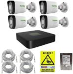 TIANDY Sistem supraveghere IP Tiandy cu 4 camere 2MP PoE, microfon, NVR 4 canale (46595-)