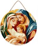 Figured Art Set pictura pe numere rotunda, pe lemn, Sfanta familie, O30cm (RFA079)