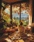 Figured Art Set pictura pe numere, cu sasiu, Dimineata lenesa de toamna, 40x50 cm (FA10796-Y)